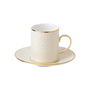 Wedgwood Taza de Café con Plato 80 ml (2 Unidades) Colección Arris-Gio Gold Bone China